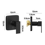 Welba Shower Mixer Tap Square Black - Close-Up Angle