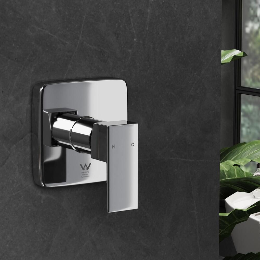Welba Shower Mixer Tap Square Chrome