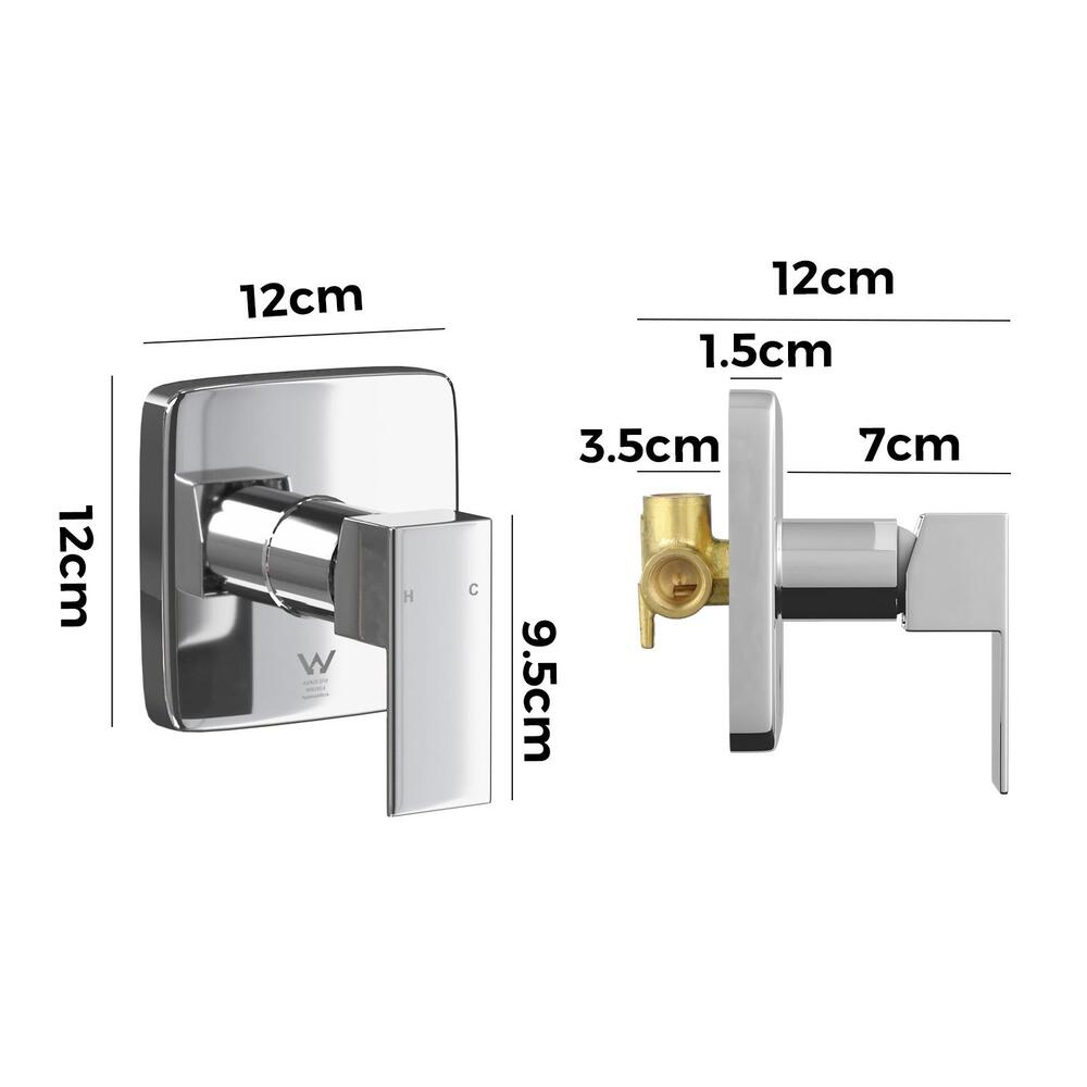 Welba Shower Mixer Tap Square Chrome