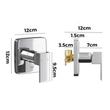 Welba Shower Mixer Tap Square Chrome - Close-Up Angle