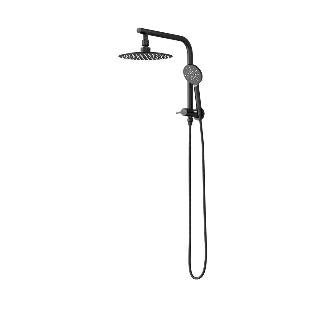 Welba 10" Rain Shower Head Set Round 3-Mode Gooseneck Black