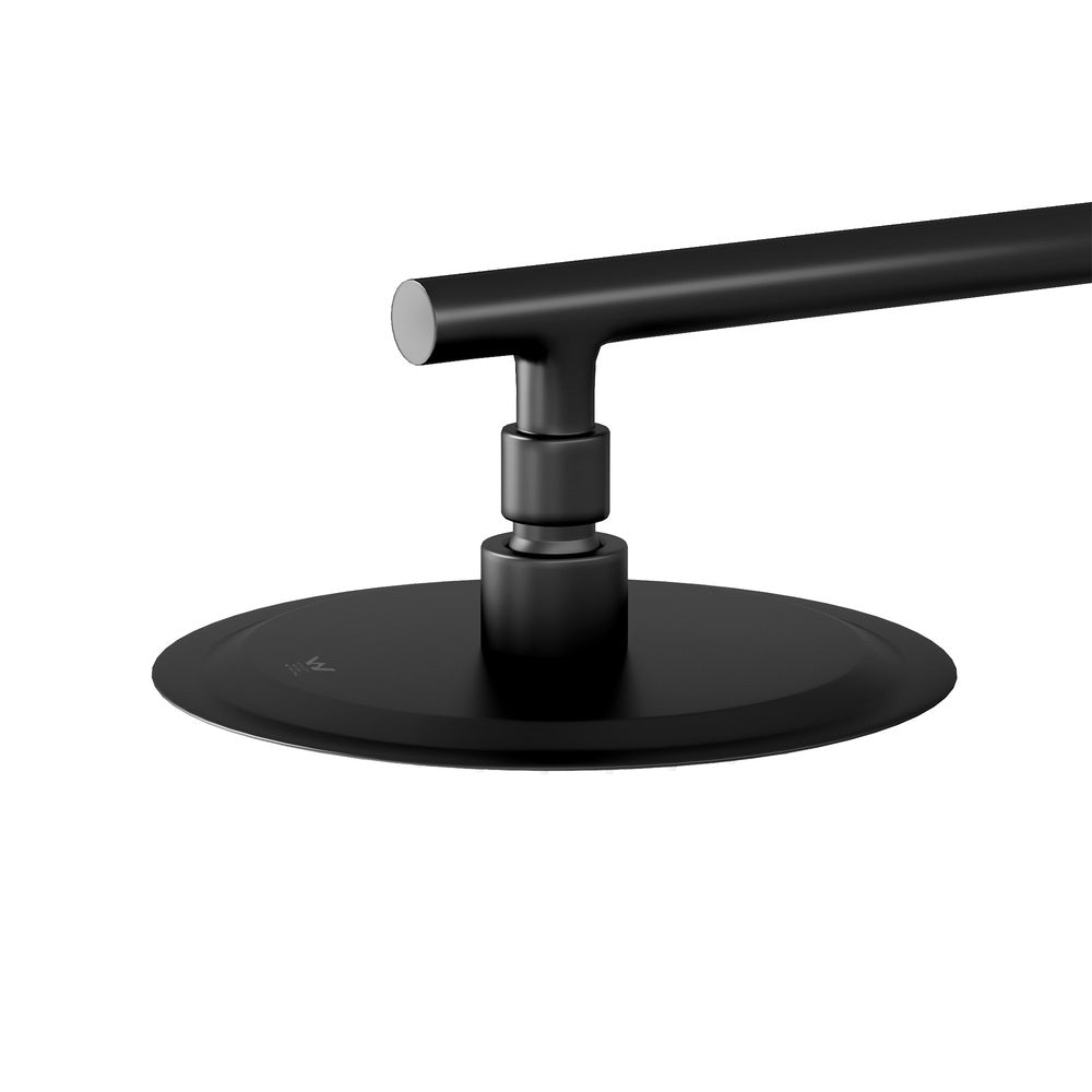 Welba 10" Rain Shower Head Set Round 3-Mode Gooseneck Black