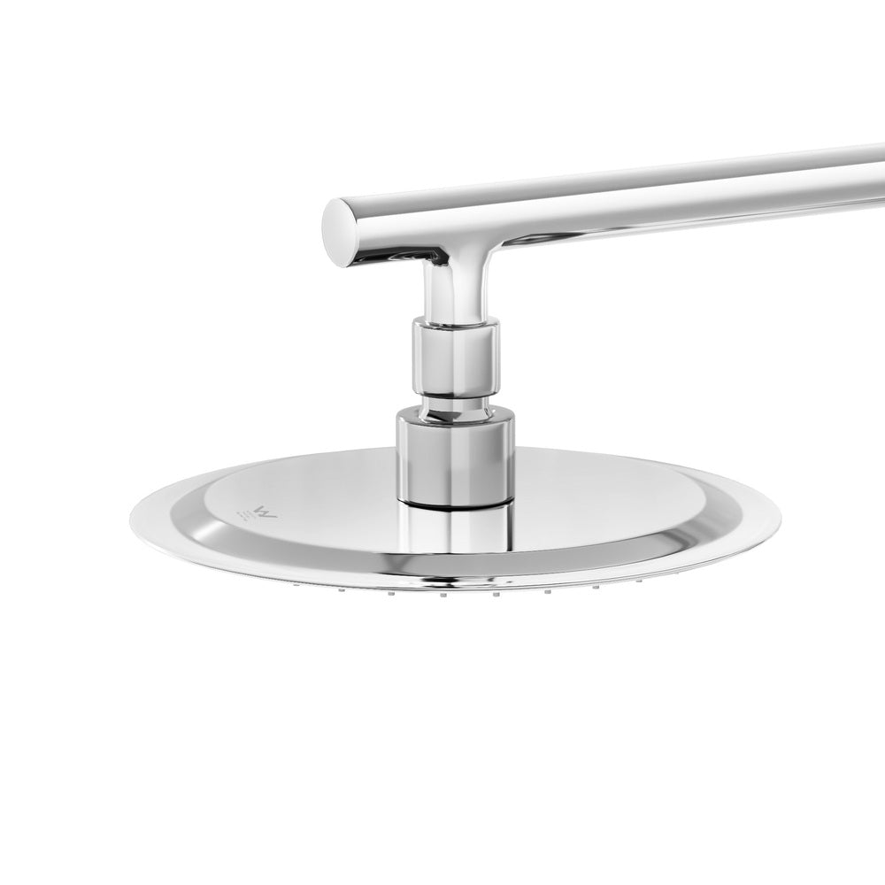 Welba 10" Rain Shower Head Set Round 3-Mode Gooseneck Chrome