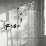 Welba 10" Rain Shower Head Set with Mixer Round 3-Mode Chrome