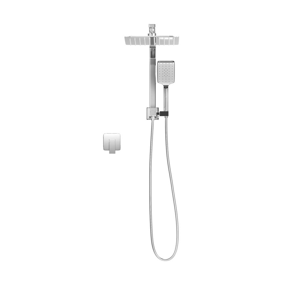 Welba 10" Rain Shower Head Set with Mixer Square 3-Mode Black