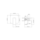 Welba 10" Rain Shower Head Set with Mixer Square 3-Mode Black