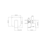 Welba 10" Rain Shower Head Set with Mixer Square 3-Mode Black