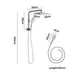 Welba 10" Rain Shower Head Set Square 3-Mode Gooseneck Chrome