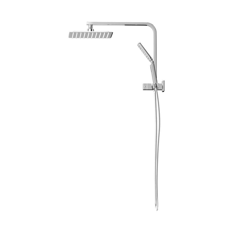 Welba 10" Rain Shower Head Set Square 3-Mode Gooseneck Chrome