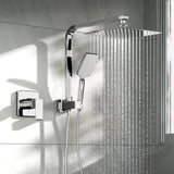 Welba 10" Rain Shower Head Set with Mixer Square 3-Mode Chrome