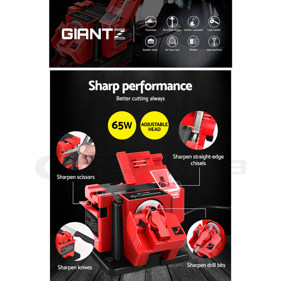 Giantz 65W electric multi tool sharpener with sharpening modules, chisel and plane module