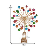 Christabelle Christmas Tree Topper Glittery Baubles Gold Decoration Multi-Colour Ornaments