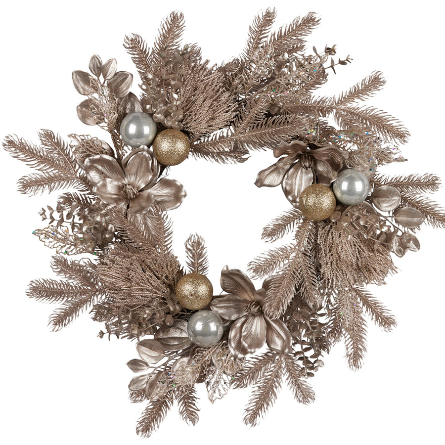 Christabelle Champagne Glitter Christmas Wreath - 61cm