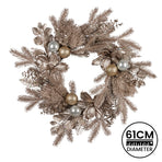 Christabelle Champagne Glitter Christmas Wreath - 61cm