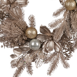Christabelle Champagne Glitter Christmas Wreath - 61cm - Top-Down View