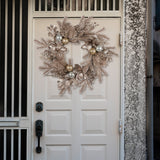 Christabelle Champagne Glitter Christmas Wreath - 61cm - Rear View