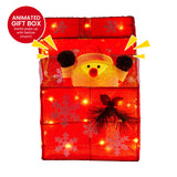 Christabelle Animated Santa Gift Box LED Christmas Tree Decoration Xmas Ornament - Top-Down View