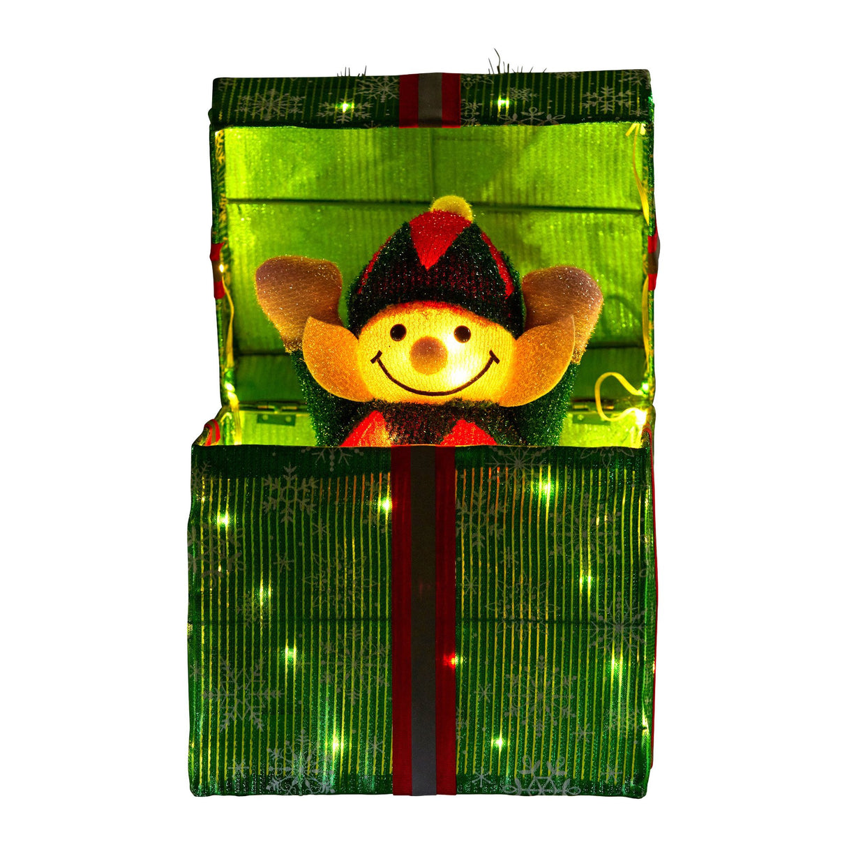 Christabelle Animated Elf in a Gift Box LED Lights Christmas Tree Decoration Ornament Xmas