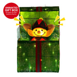 Christabelle Animated Elf in a Gift Box LED Lights Christmas Tree Decoration Ornament Xmas - Top-Down View