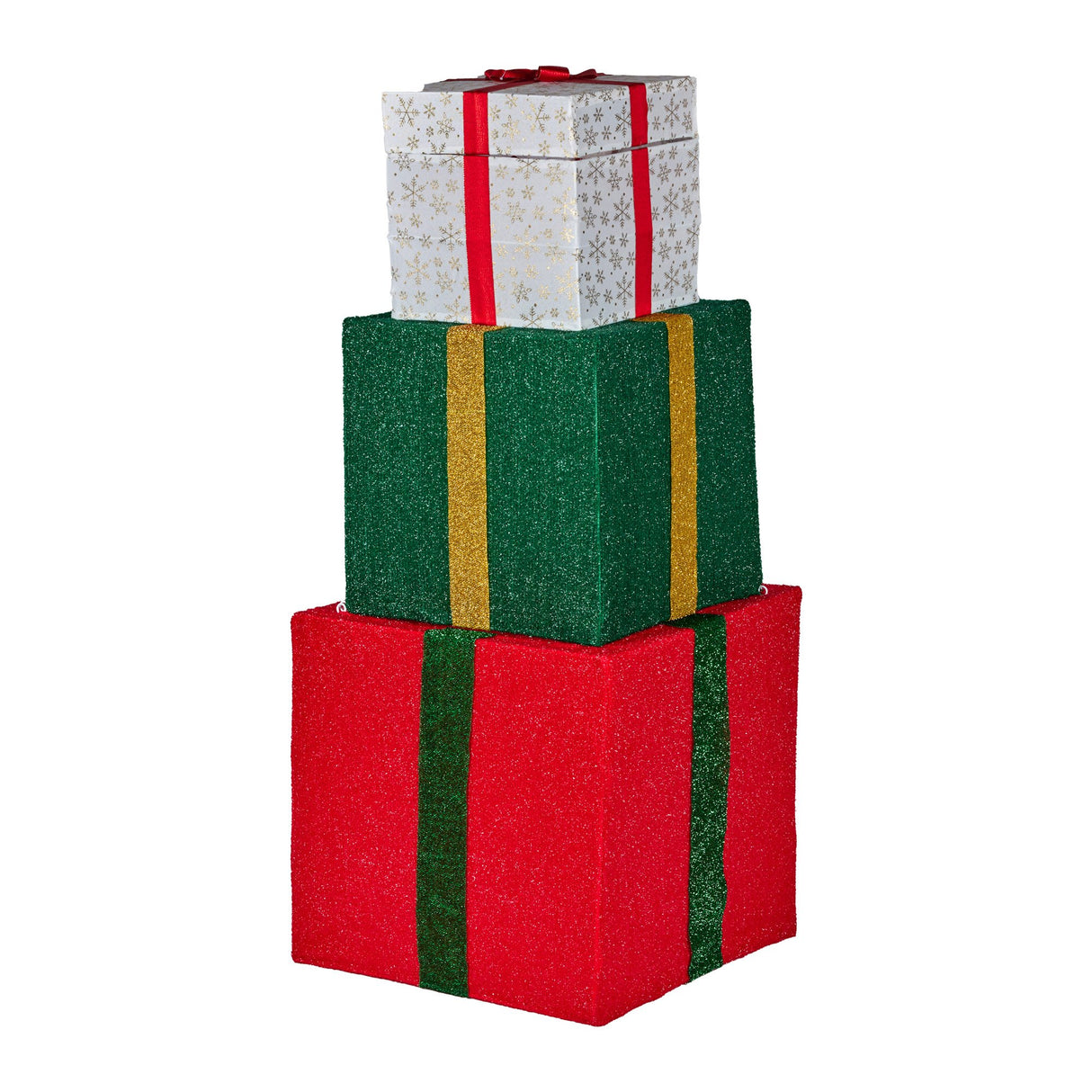 Christabelle 122cm Animated Present Stack Santa LED Lights Christmas Tree Decoration Ornament X
