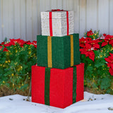 Christabelle 122cm Animated Present Stack Santa LED Lights Christmas Tree Decoration Ornament X - Rear View