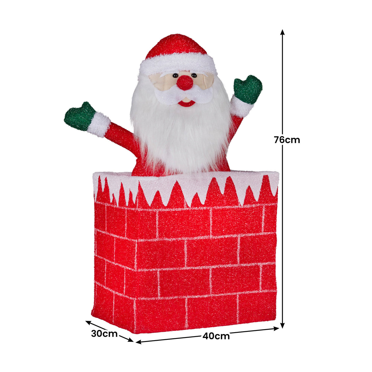 Christabelle 76cm Santa in Chimney Christmas Tree Warm White LED Lights Animated Decoration Orn