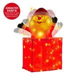 Christabelle 76cm Santa in Chimney Christmas Tree Warm White LED Lights Animated Decoration Orn - Top-Down View