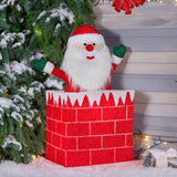 Christabelle 76cm Santa in Chimney Christmas Tree Warm White LED Lights Animated Decoration Orn - Rear View