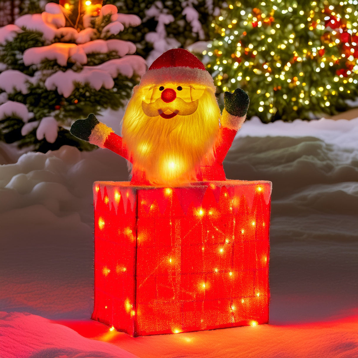 Christabelle 76cm Santa in Chimney Christmas Tree Warm White LED Lights Animated Decoration Orn