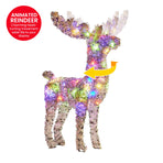 Christabelle 112cm Animated Reindeer Christmas Multi-Colour LED Lights Xmas Decor