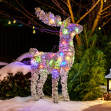 Christabelle 112cm Animated Reindeer Christmas Multi-Colour LED Lights Xmas Decor - Close-Up Angle
