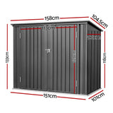 Giantz Garden Shed Wheelie Bin Storage Enclosure Outdoor Lockable Steel Cabinet - Front View