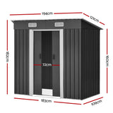 Giantz Garden Shed 1.94x1.21M Sheds Outdoor Storage Workshop House Tool Shelter Sliding Door - Front View