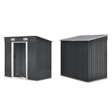 Giantz Garden Shed 1.94x1.21M w/Metal Base Sheds Outdoor Storage Tool Steel House Sliding Door - Side View