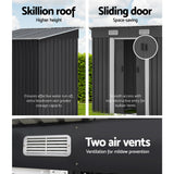 Giantz Garden Shed 1.94x1.21M w/Metal Base Sheds Outdoor Storage Tool Steel House Sliding Door - 45-Degree Angle