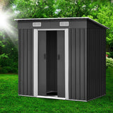 Giantz Garden Shed 1.94x1.21M w/Metal Base Sheds Outdoor Storage Tool Steel House Sliding Door - Close-Up Angle