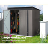 Giantz Garden Shed 1.95x1.31M Sheds Outdoor Storage Steel Workshop House Tool Double Door - Top-Down View