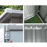 Giantz Garden Shed 1.95x1.31M Sheds Outdoor Storage Steel Workshop House Tool Double Door - Rear View