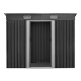 Giantz Garden Shed 2.38x1.31M Sheds Outdoor Storage Tool Metal Workshop Shelter Sliding Door - Side View