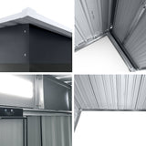 Giantz Garden Shed 2.38x1.31M Sheds Outdoor Storage Tool Metal Workshop Shelter Sliding Door - Rear View