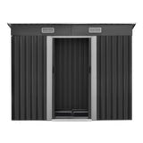 Giantz Garden Shed 2.38x1.31M w/Metal Base Sheds Outdoor Storage Tool Workshop Sliding Door - Side View