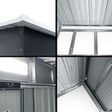 Giantz Garden Shed 2.38x1.31M w/Metal Base Sheds Outdoor Storage Tool Workshop Sliding Door - Rear View