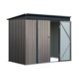Giantz Garden Shed 2.31x1.31M Sheds Outdoor Storage Tool Metal Workshop Shelter Double Door - Close-Up Angle