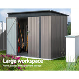Giantz Garden Shed 2.31x1.31M Sheds Outdoor Storage Tool Metal Workshop Shelter Double Door - Top-Down View