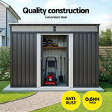 Giantz Garden Shed Outdoor Storage 2.60x1.95M Tool Sheds Workshop House Shelter - 45-Degree Angle