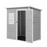 Giantz Garden Shed Outdoor Storage Box 1.87x1.28M Resin Tool Shed Backyard Grey - Front View