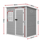 Giantz Garden Shed Outdoor Storage Box 1.87x1.28M Resin Tool Shed Backyard Grey