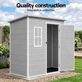 Giantz Garden Shed Outdoor Storage Box 1.87x1.28M Resin Tool Shed Backyard Grey