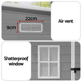 Giantz Garden Shed Outdoor Storage Box 1.87x1.28M Resin Tool Shed Backyard Grey