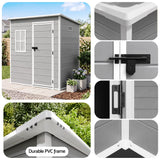 Giantz Garden Shed Outdoor Storage Box 1.87x1.28M Resin Tool Shed Backyard Grey - Low Angle